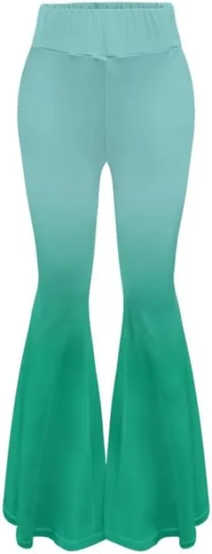 Irisjudy Women Solid Color Gradients Flared Leggings Pants for Work, Floral High Waisted Bootcut Yoga Pants High Waisted