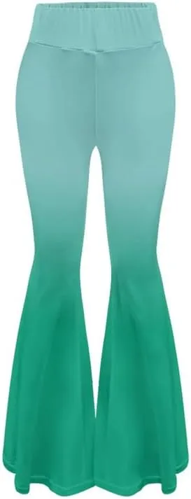 Irisjudy Women Solid Color Gradients Flared Leggings Pants for Work, Floral High Waisted Bootcut Yoga Pants High Waisted
