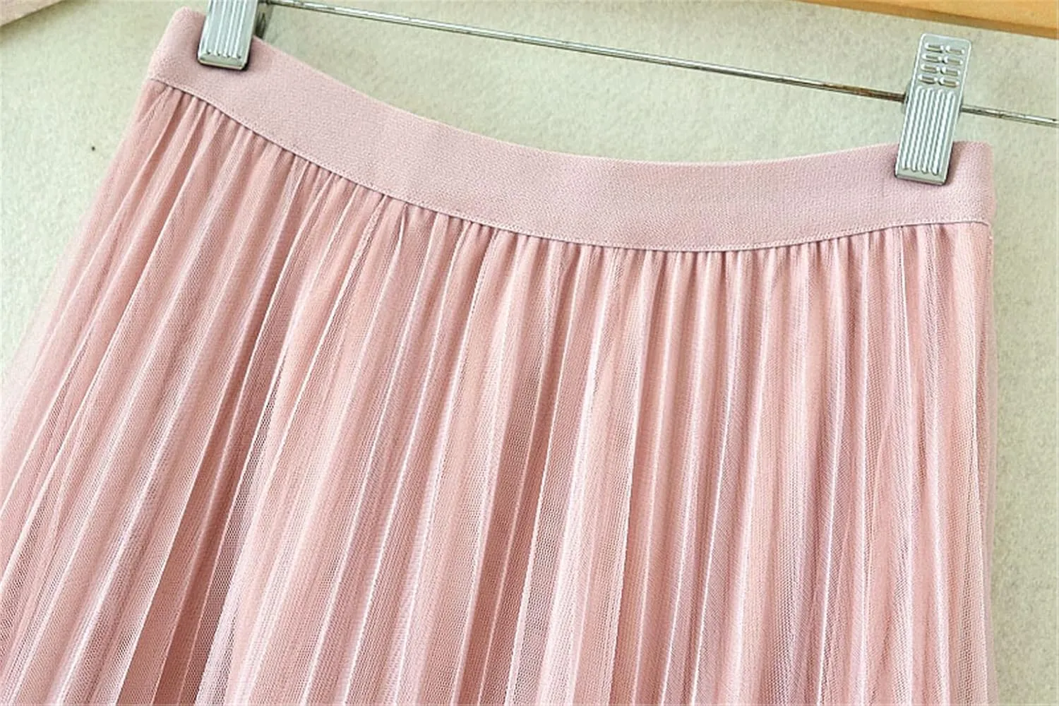 Lace Mesh Pleated Summer Skirts Women Fashion High Waist Elegant Office Ladies Tulle Midi Skirt