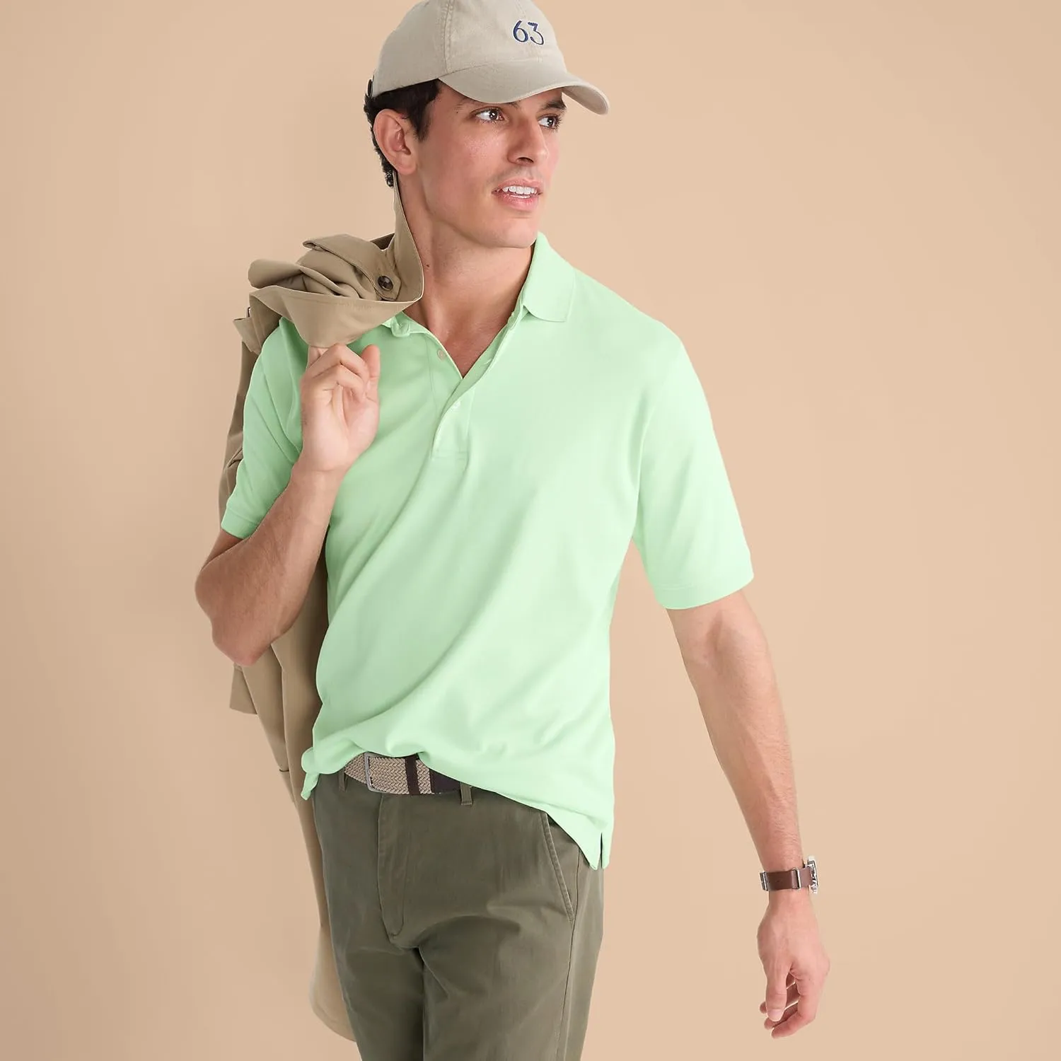 Lands' End Men's Short Sleeve American-Grown Supima Cotton Polo Shirt
