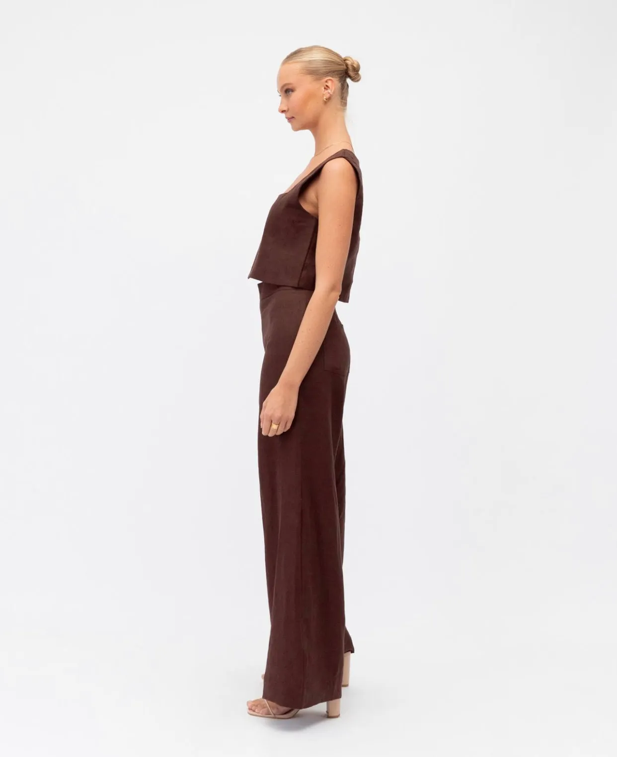 LINEN CHOCOLATE PANT