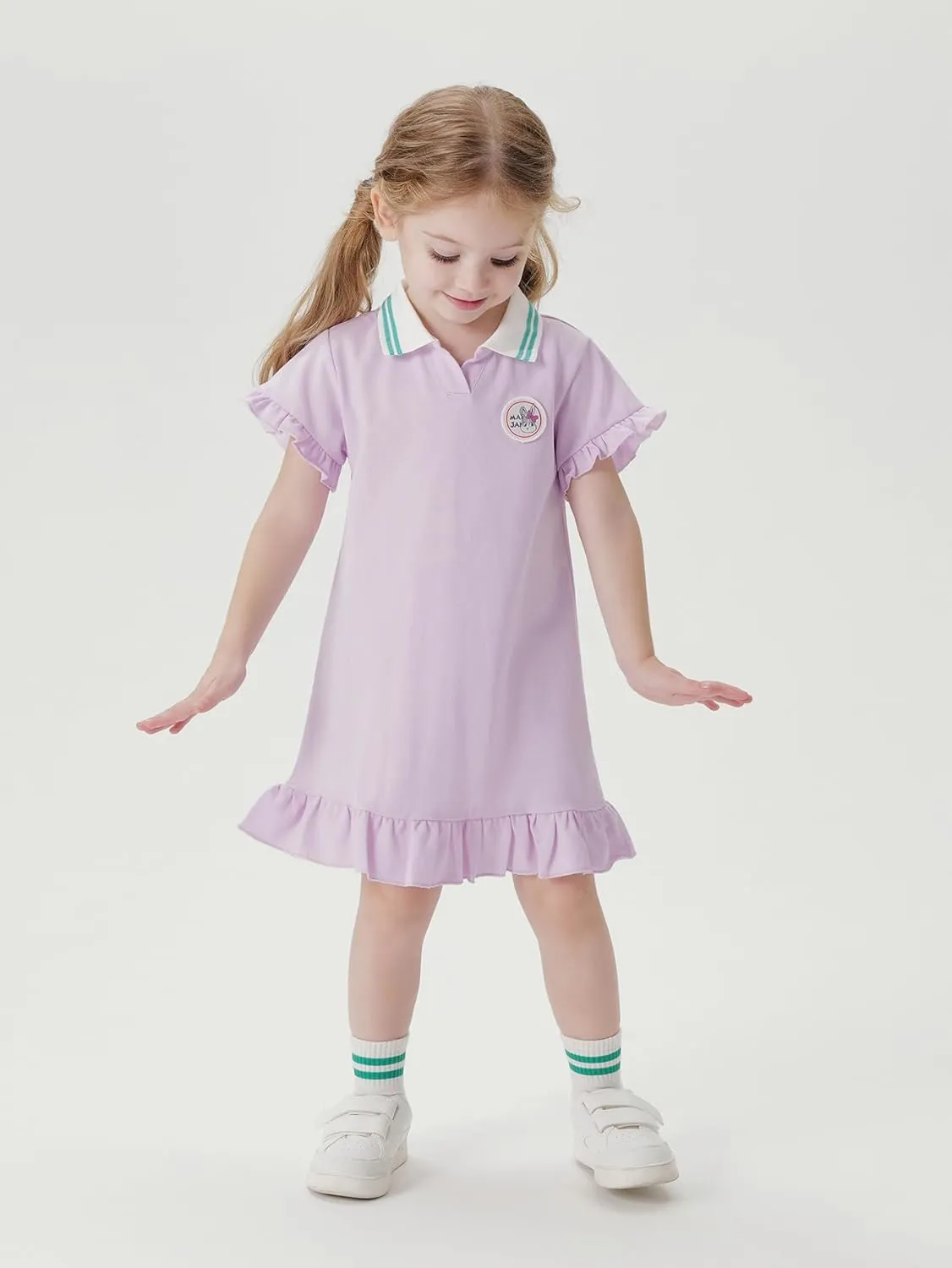 marc & janie Girls Tennis Dress Athletic Cooling Quick-Dry Short Sleeve V Neck Golf Dresses 550676