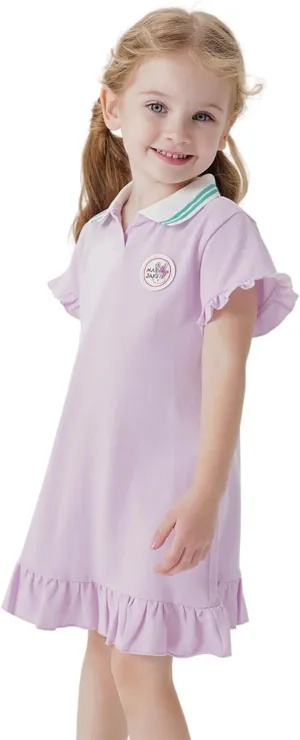 marc & janie Girls Tennis Dress Athletic Cooling Quick-Dry Short Sleeve V Neck Golf Dresses 550676