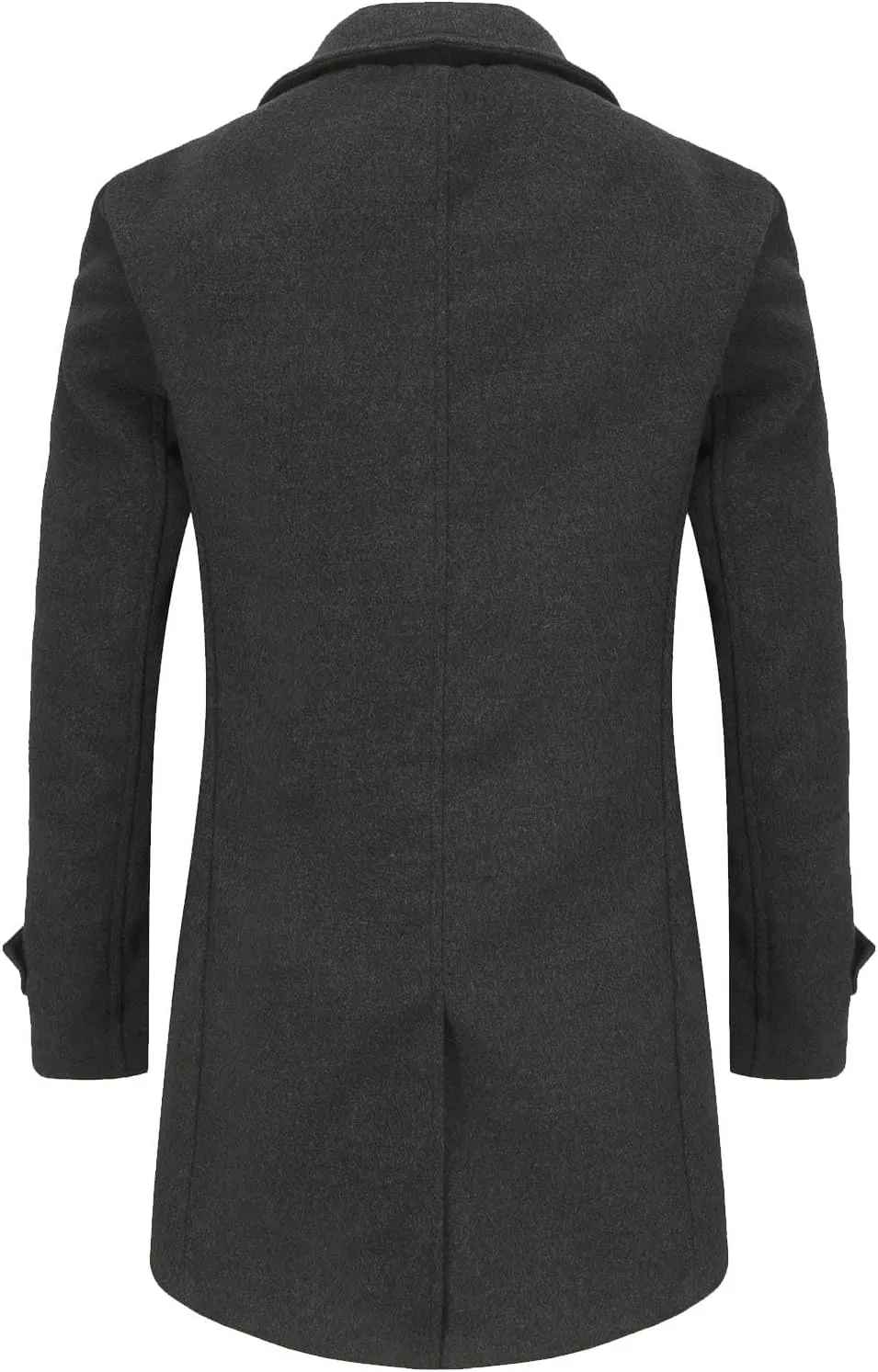 Mens Trench Coat Classic Notched Collar Overcoat Warm Double Breasted Peacoat Elegant Long Jacket Peacoat