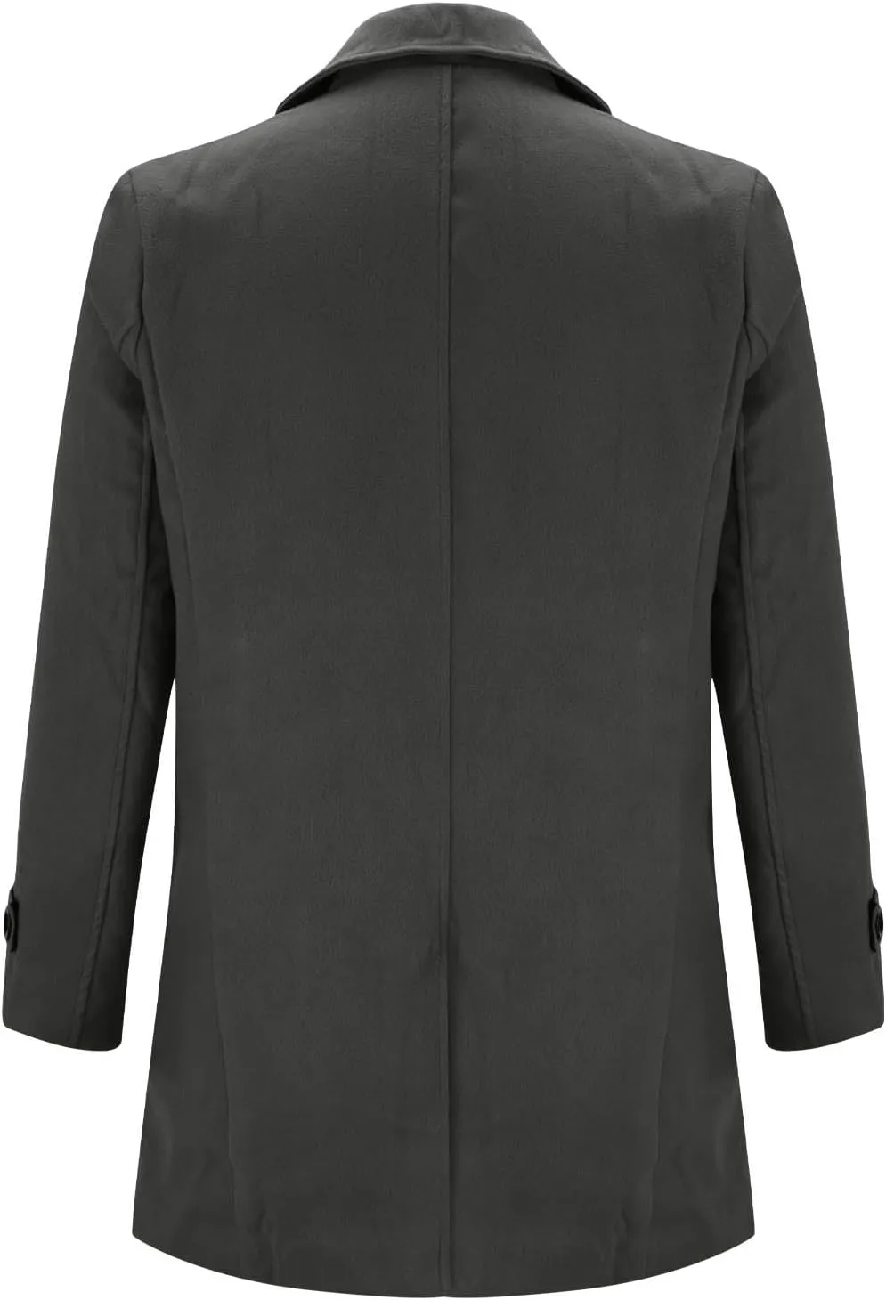 Mens Trench Coat Classic Notched Collar Overcoat Warm Double Breasted Peacoat Elegant Long Jacket Peacoat
