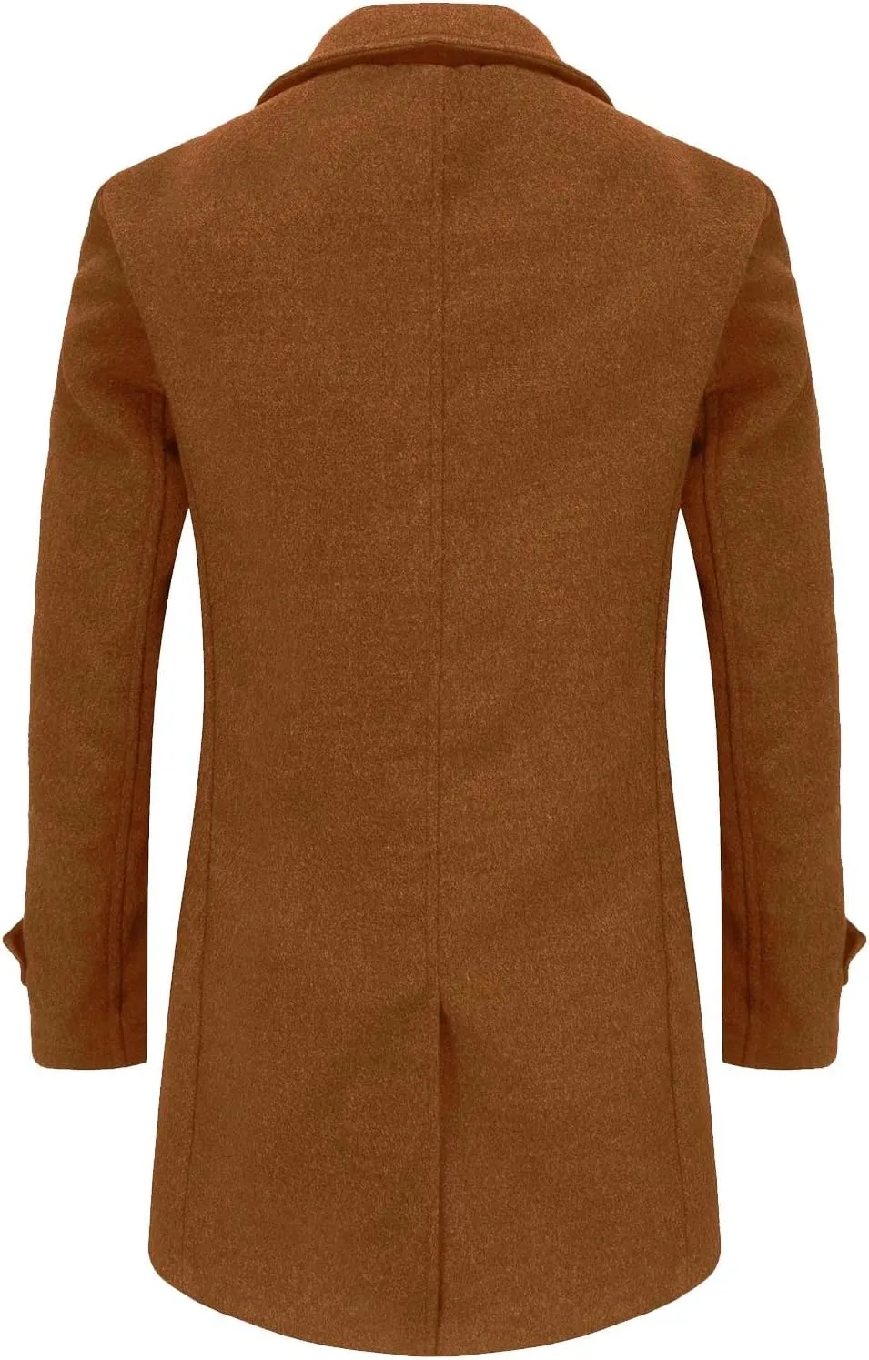 Mens Trench Coat Classic Notched Collar Overcoat Warm Double Breasted Peacoat Elegant Long Jacket Peacoat