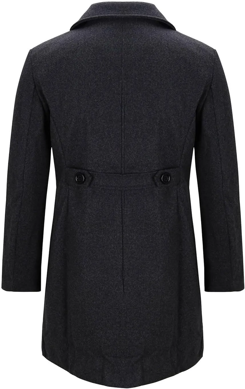 Men's Trench Coat Classic Notched Lapel Peacoat Warm Double Breasted Overcoat Elegant Long Jacket Overcoat