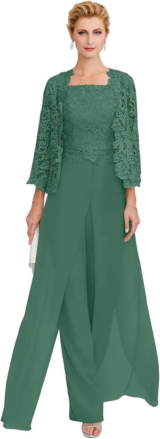 Mother of The Bride Dresses Lace Appliques - Chiffon Formal Evening Dresses with Jacket