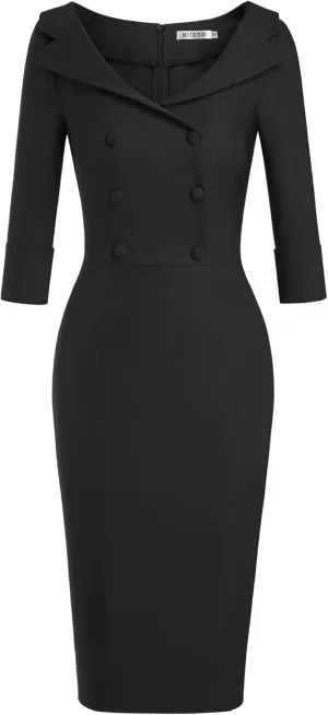 MUXXN Women's Classic Vintage Sweetheart Neckline Cocktail Prom Tea Dress