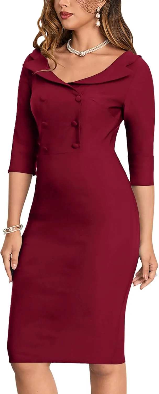 MUXXN Women's Classic Vintage Sweetheart Neckline Cocktail Prom Tea Dress