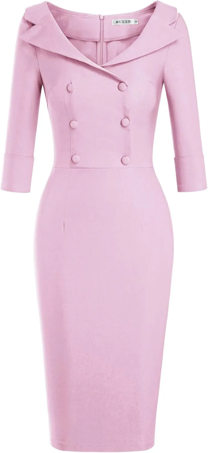 MUXXN Women's Classic Vintage Sweetheart Neckline Cocktail Prom Tea Dress
