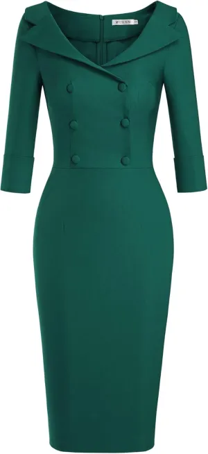 MUXXN Women's Classic Vintage Sweetheart Neckline Cocktail Prom Tea Dress