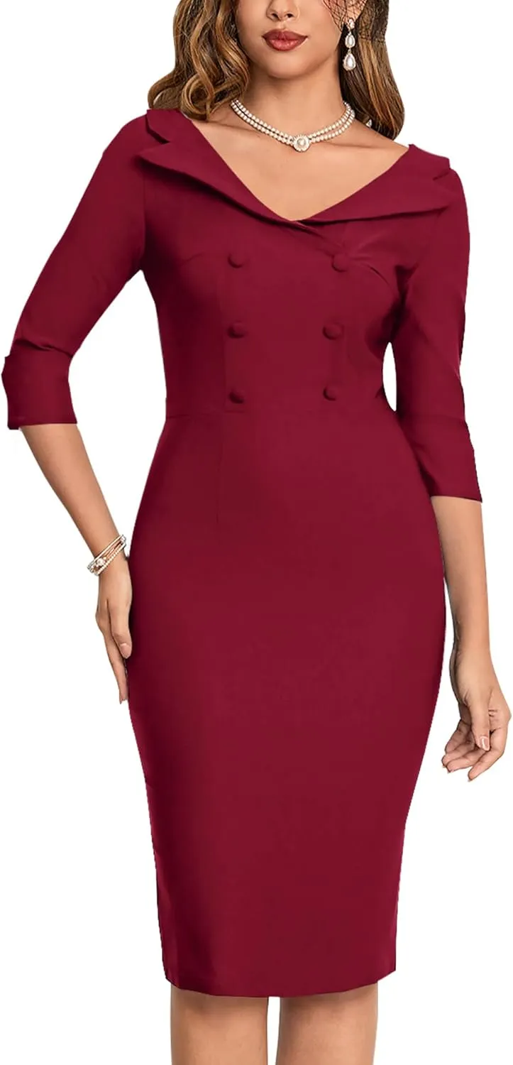MUXXN Women's Classic Vintage Sweetheart Neckline Cocktail Prom Tea Dress