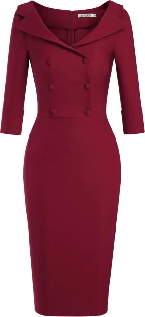 MUXXN Women's Classic Vintage Sweetheart Neckline Cocktail Prom Tea Dress