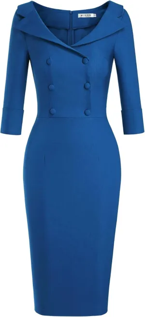 MUXXN Women's Classic Vintage Sweetheart Neckline Cocktail Prom Tea Dress