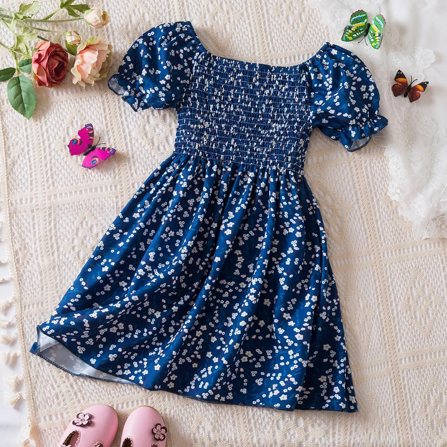 Nileafes Little Girl Summer Tulle Dress Casual Princess Girls Holiday Birthday Sundress