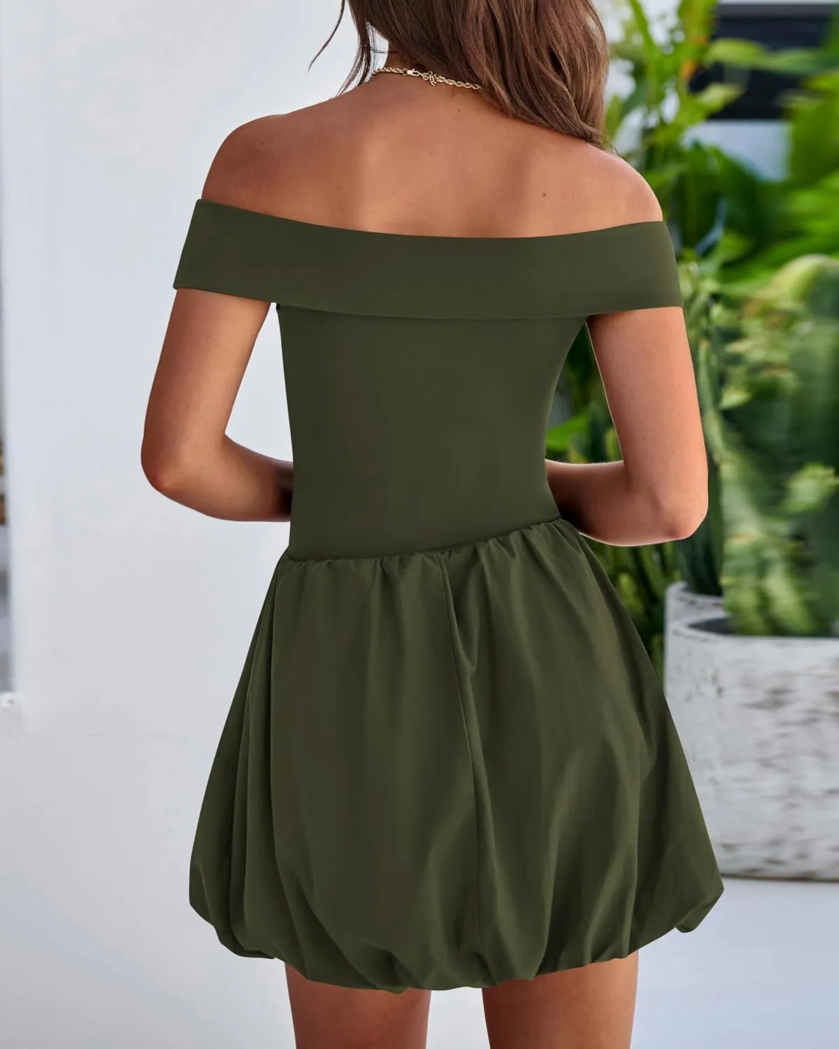 PRETTYGARDEN Women Summer Sexy Off Shoulder Bubble Dress 2025 Knit and Woven Cocktail Party Mini Dresses with Pockets