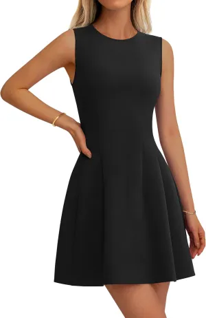 PRETTYGARDEN Women's Short Summer Dress 2025 Elegant Classy A Line Sleeveless Tank Graduation Cocktail Party Mini Dresses