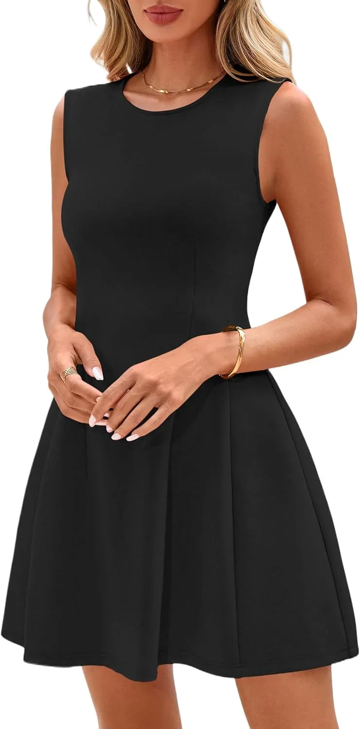 PRETTYGARDEN Women's Short Summer Dress 2025 Elegant Classy A Line Sleeveless Tank Graduation Cocktail Party Mini Dresses