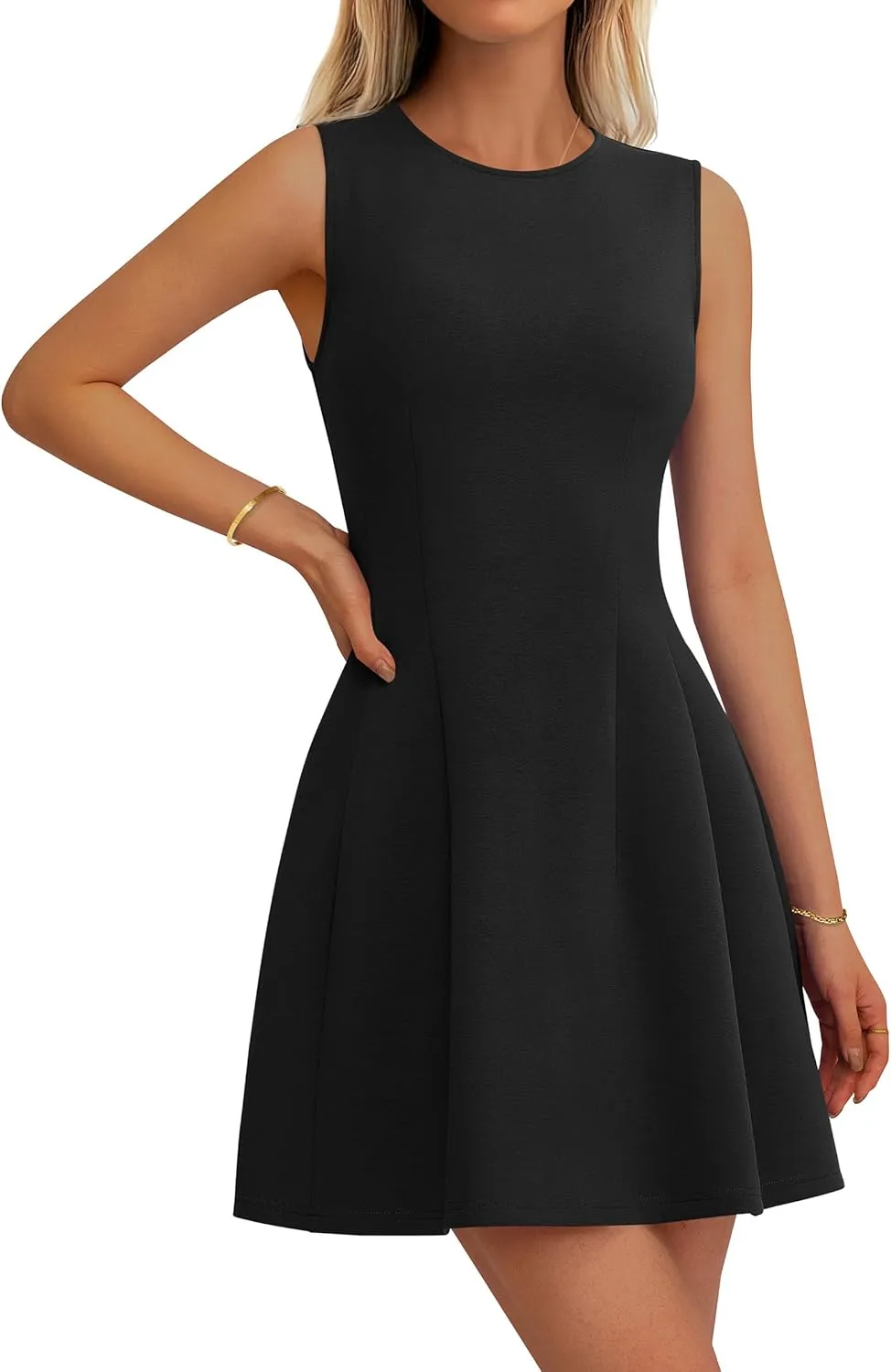 PRETTYGARDEN Women's Short Summer Dress 2025 Elegant Classy A Line Sleeveless Tank Graduation Cocktail Party Mini Dresses