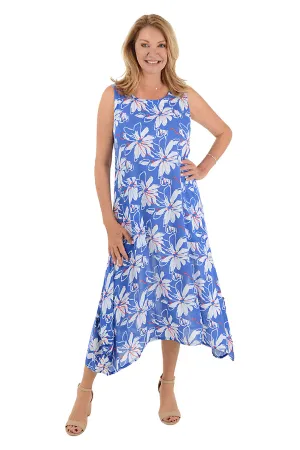 Royal Flower Sleeveless Convertible Patio Dress
