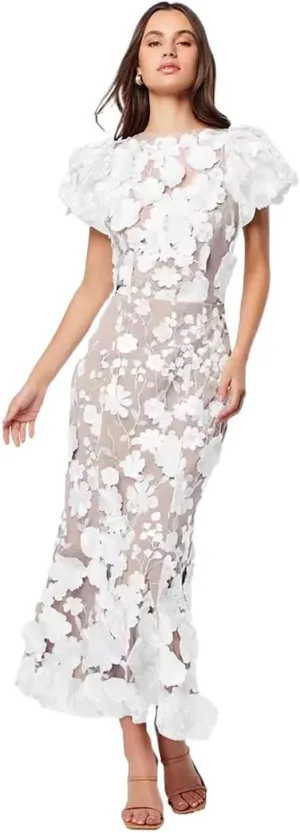 Short-Sleeved Stand-up Collar Dress Women's Spring Round Neck Slim Long Skirt