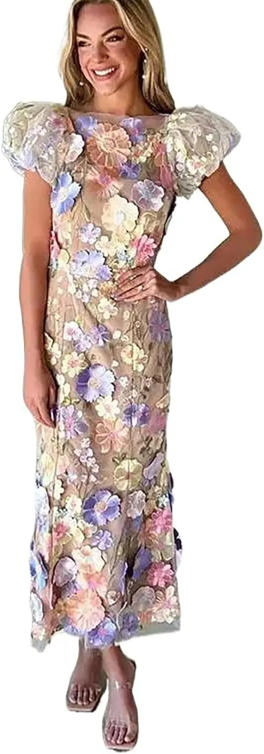 Short-Sleeved Stand-up Collar Dress Women's Spring Round Neck Slim Long Skirt