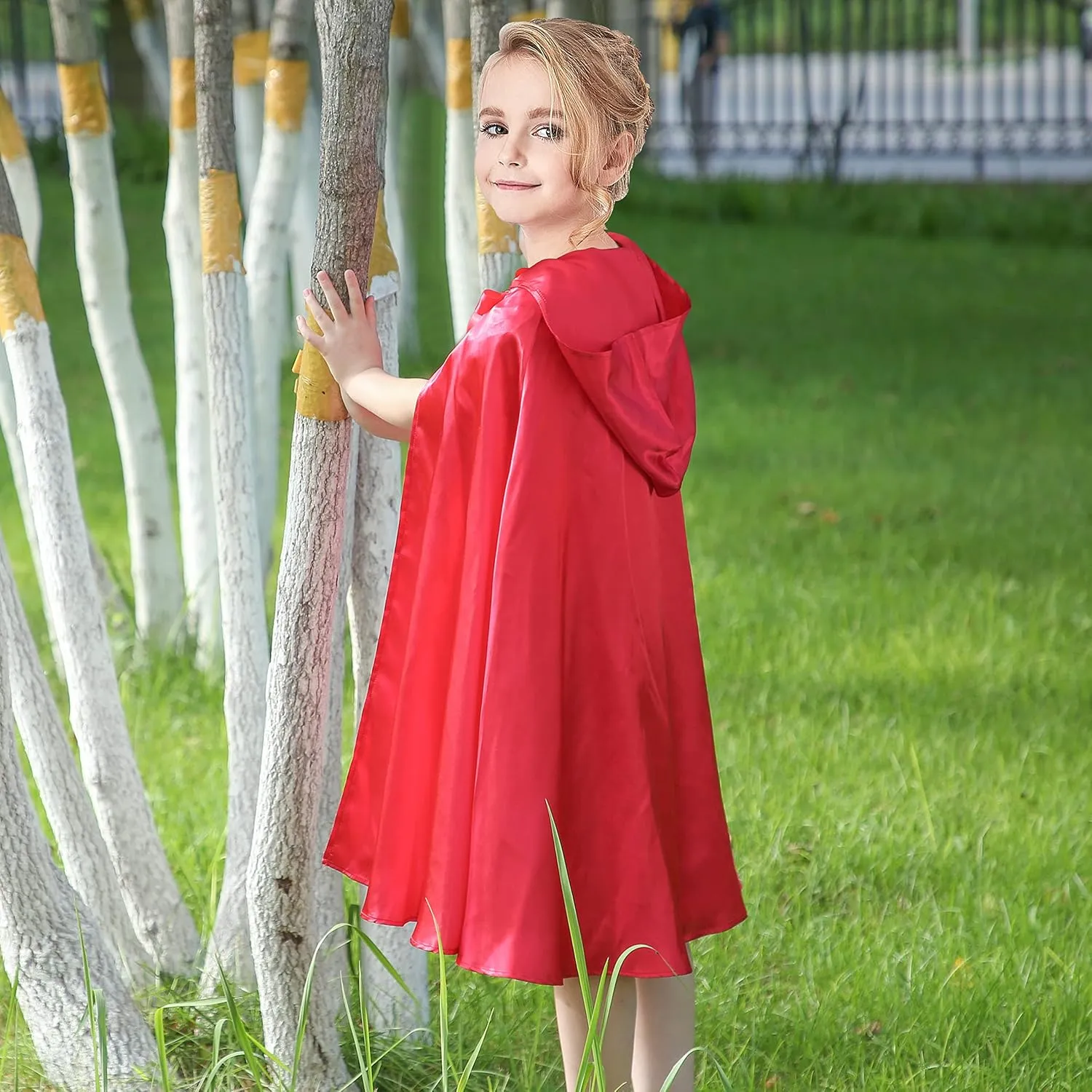 Sunny Fashion Girls Cape Christmas Halloween Fairy Tail Little Hood Red Cloak
