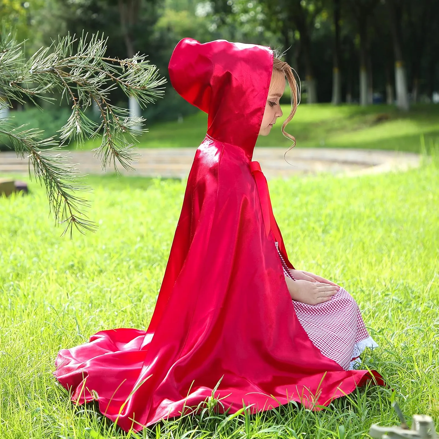 Sunny Fashion Girls Cape Christmas Halloween Fairy Tail Little Hood Red Cloak