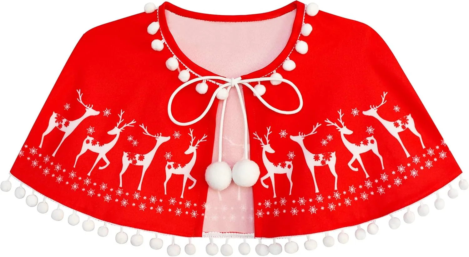 Sunny Fashion Girls Dress Jingle Bell Red Cape Cloak Christmas New Year
