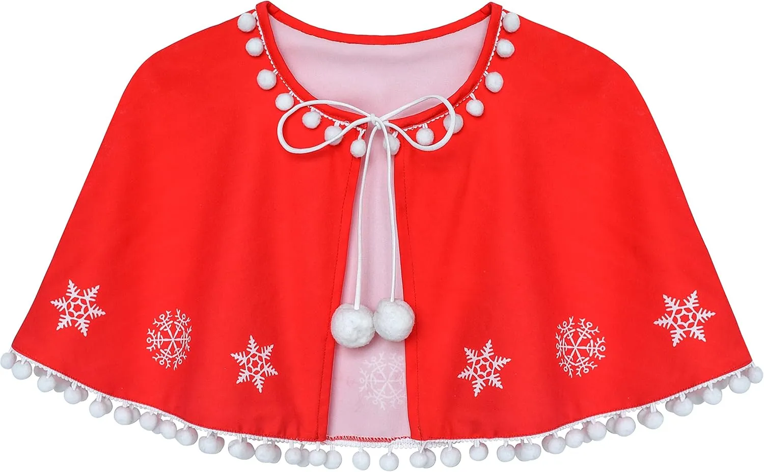 Sunny Fashion Girls Dress Jingle Bell Red Cape Cloak Christmas New Year