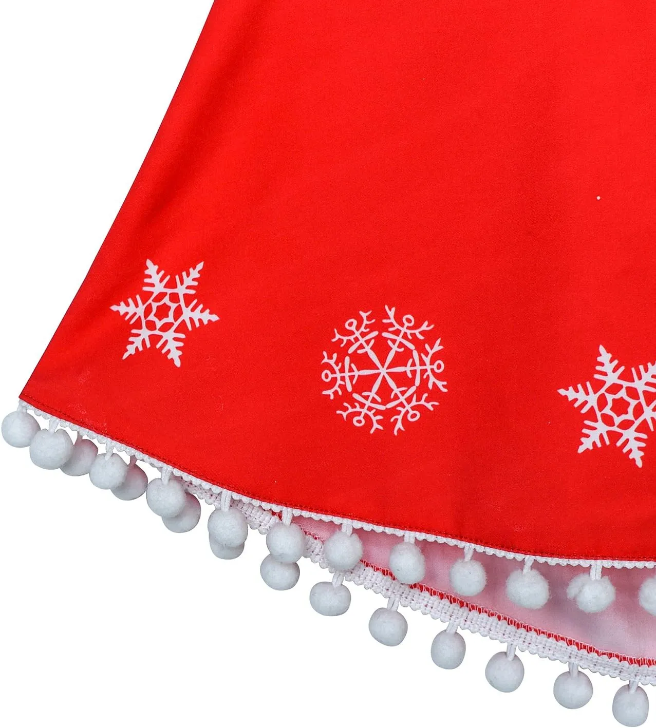 Sunny Fashion Girls Dress Jingle Bell Red Cape Cloak Christmas New Year