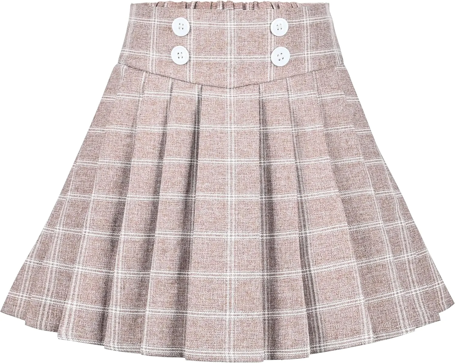 Sunny Fashion Girls Skirt Beige Pleated Bow Tie Back School Uniform Size 6-14