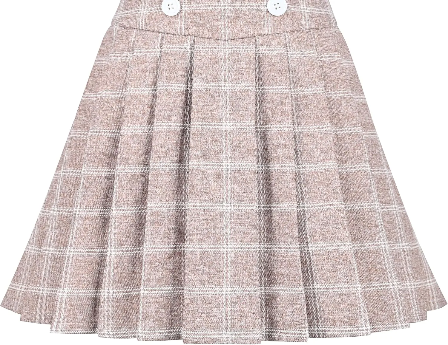 Sunny Fashion Girls Skirt Beige Pleated Bow Tie Back School Uniform Size 6-14