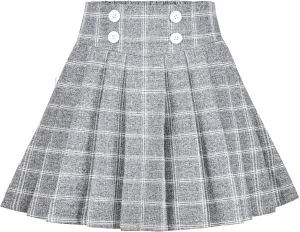 Sunny Fashion Girls Skirt Beige Pleated Bow Tie Back School Uniform Size 6-14
