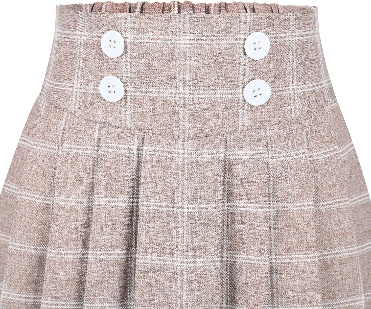 Sunny Fashion Girls Skirt Beige Pleated Bow Tie Back School Uniform Size 6-14