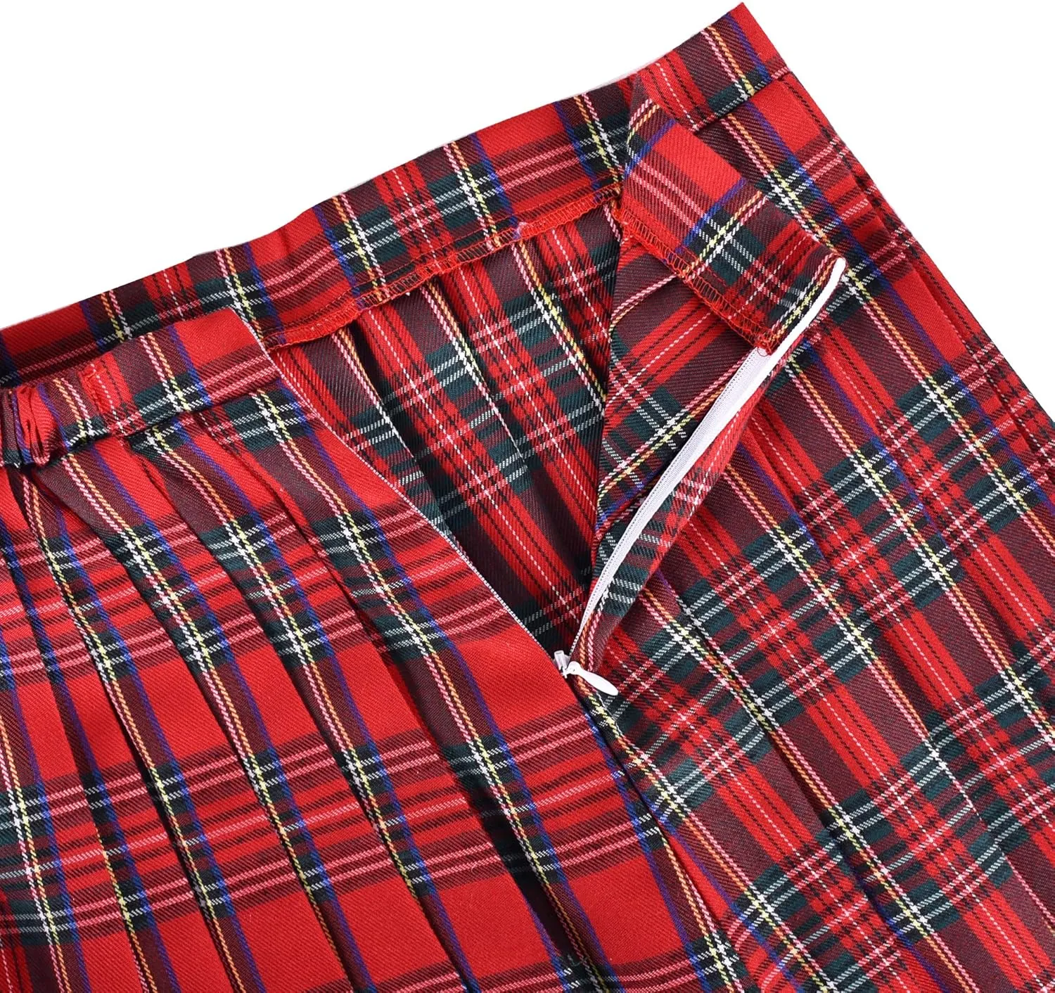 Sunny Fashion Girls Skirt Kids School Uniform Set Red Tartan Pleated Hem Skirt
