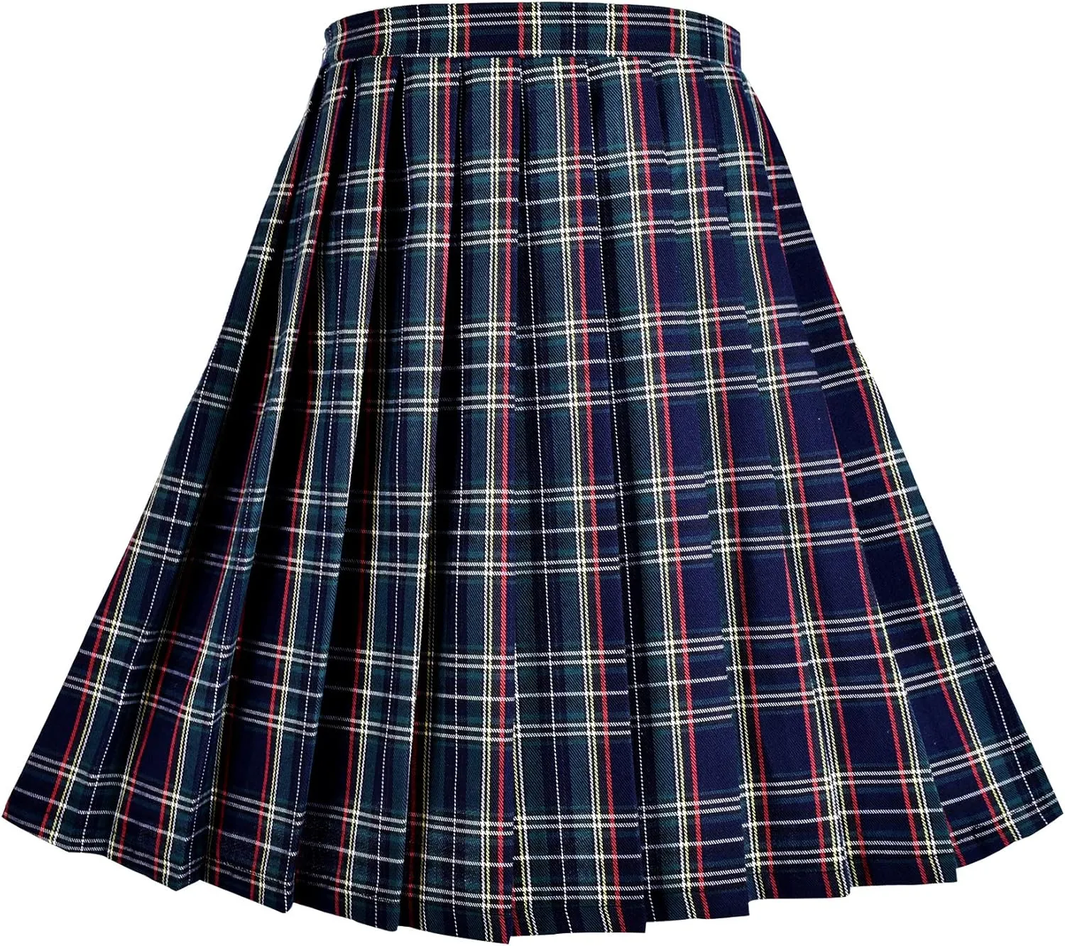 Sunny Fashion Girls Skirt Kids School Uniform Set Red Tartan Pleated Hem Skirt