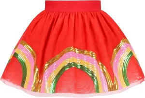 Sunny Fashion Girls Skirt Navy Blue Pearl Stars Sparkling Tutu Dancing Size 4-12