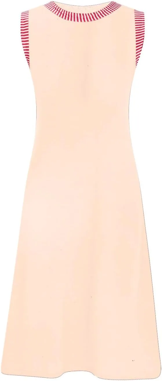 TANGNADE Women's Casual Sleeveless Mini Summer Sundress Crewneck Tank Loose Beach Vacation Ladies Short Dresses