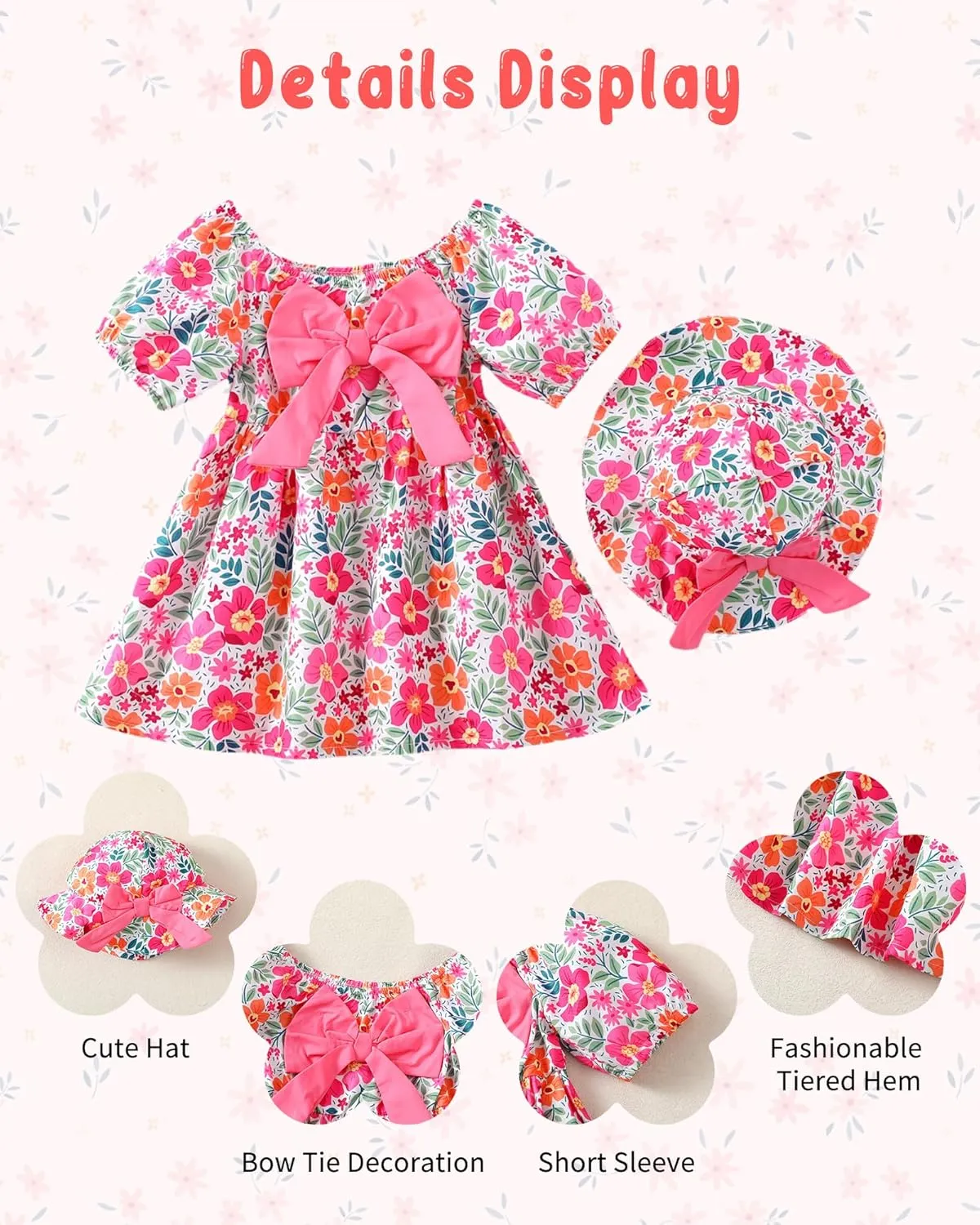 Toddler Baby Girls Summer Dresses 12 18 24 Girl Clothes Floral Casual Sundress 2t 3t Dresses for Toddler Girls