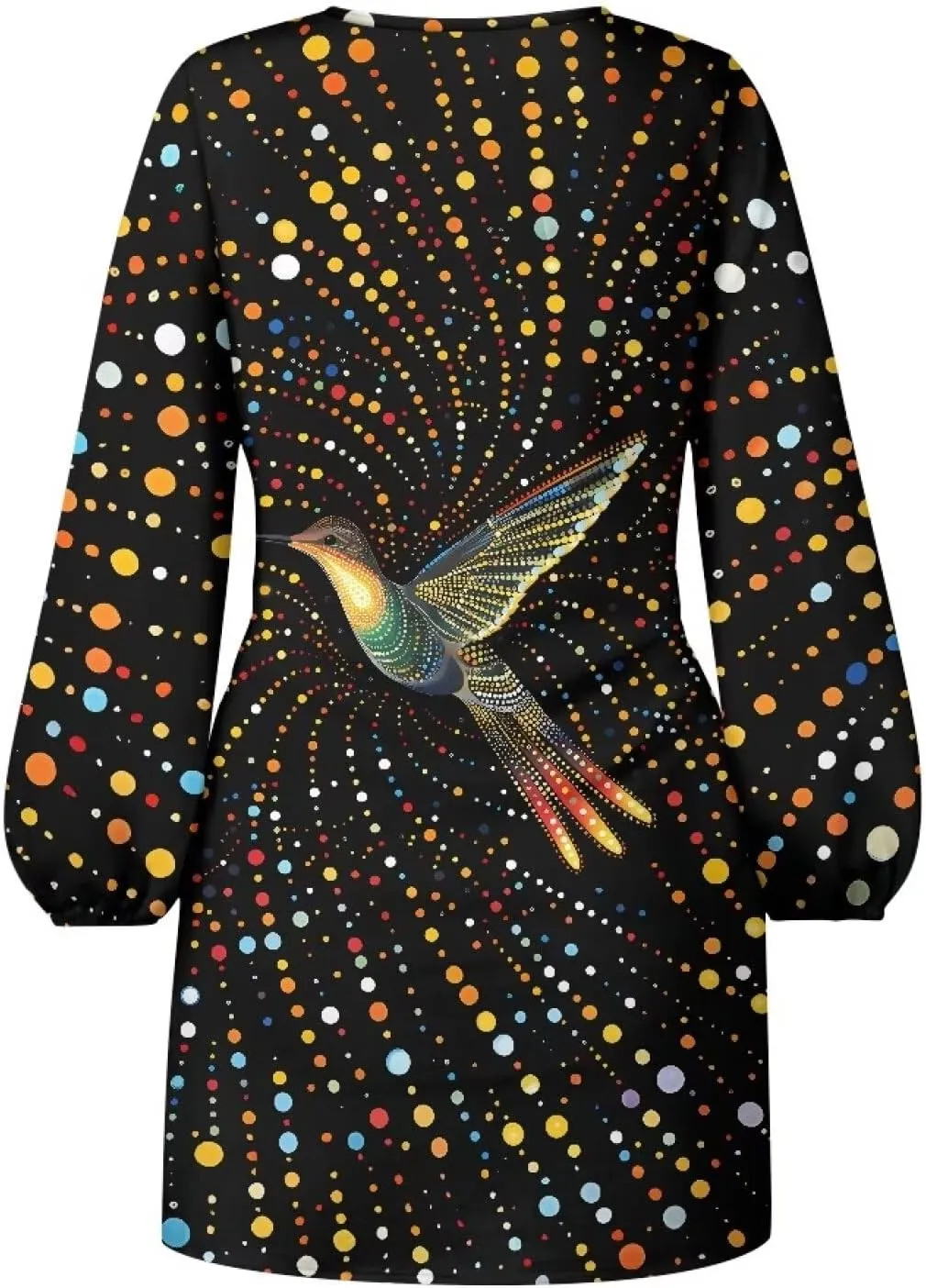 TODIYADDU Dress for Women Elegant Long Sleeve Cocktail Party Dress Mini Dresses with Belt Casual T Shirt Dress Midi Dresses
