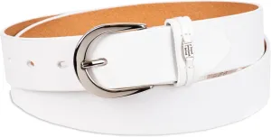 Tommy Hilfiger Women's TH Ornament Logo Casual Leather Belt for Jeans, Trousers and Dresses