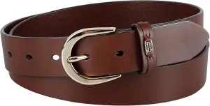 Tommy Hilfiger Women's TH Ornament Logo Casual Leather Belt for Jeans, Trousers and Dresses