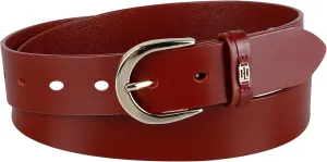 Tommy Hilfiger Women's TH Ornament Logo Casual Leather Belt for Jeans, Trousers and Dresses