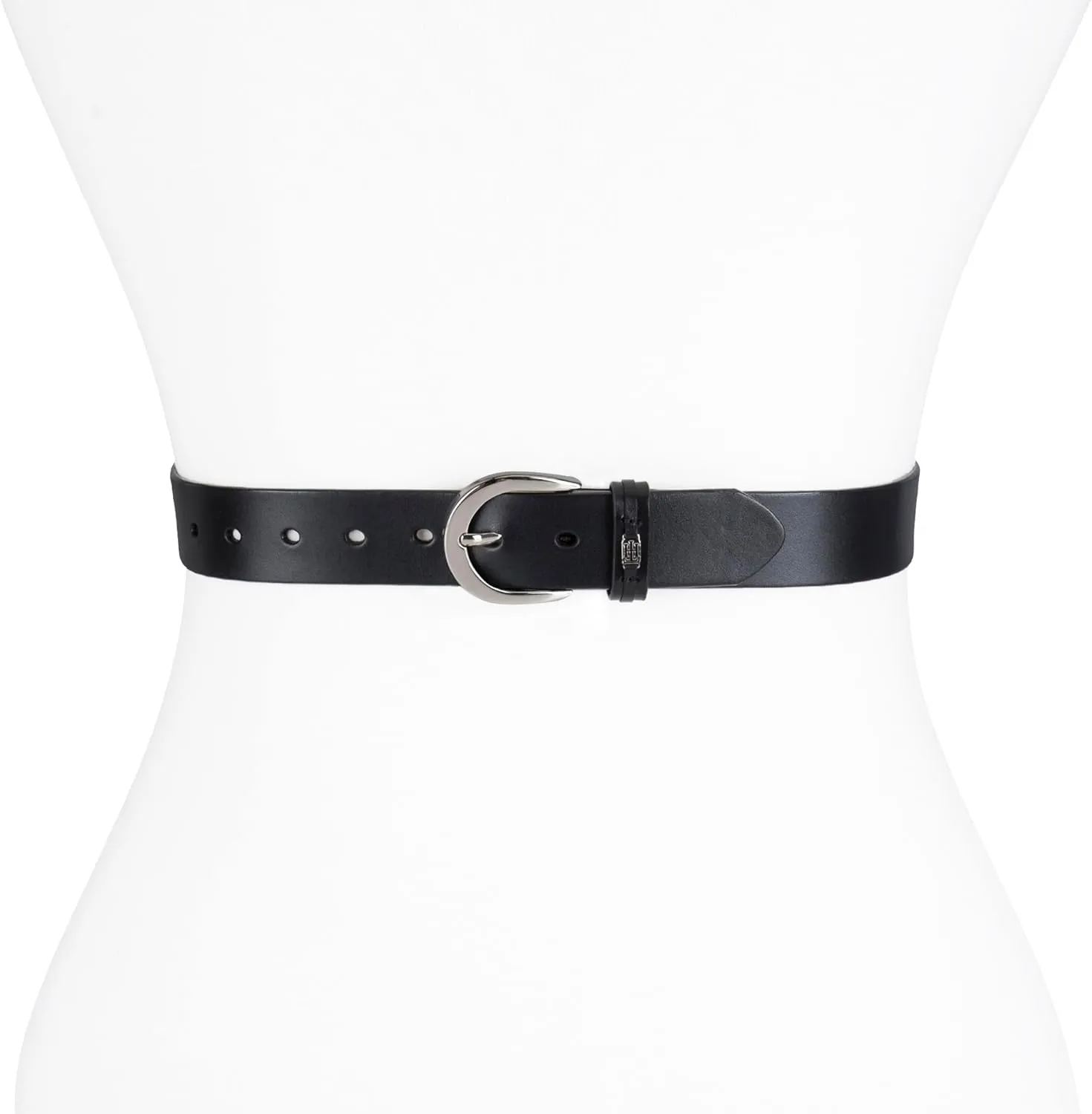 Tommy Hilfiger Women's TH Ornament Logo Casual Leather Belt for Jeans, Trousers and Dresses