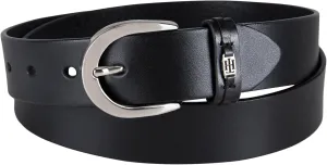Tommy Hilfiger Women's TH Ornament Logo Casual Leather Belt for Jeans, Trousers and Dresses