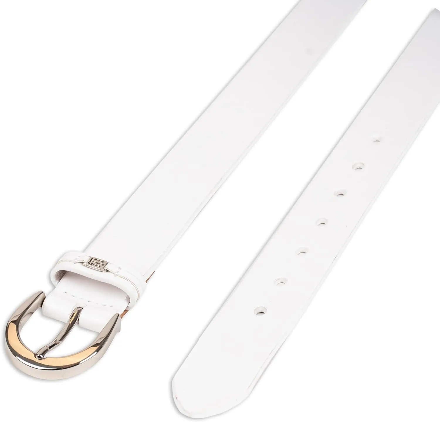 Tommy Hilfiger Women's TH Ornament Logo Casual Leather Belt for Jeans, Trousers and Dresses