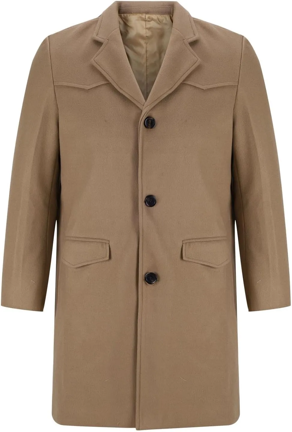 Trench Coat Men Classic Notched Collar Overcoat Warm Single Breasted Peacoat Elegant Long Jacket Overcoat