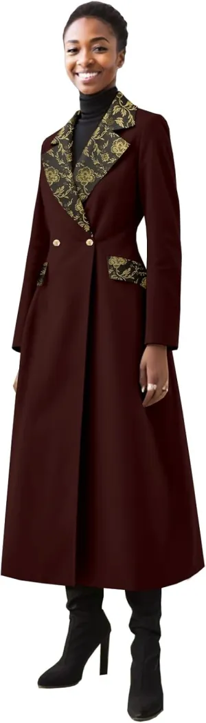 Trench Coat Women Double-Breasted Long Winter Wool Classic Coat Lapel Collar Belted Long Jacket